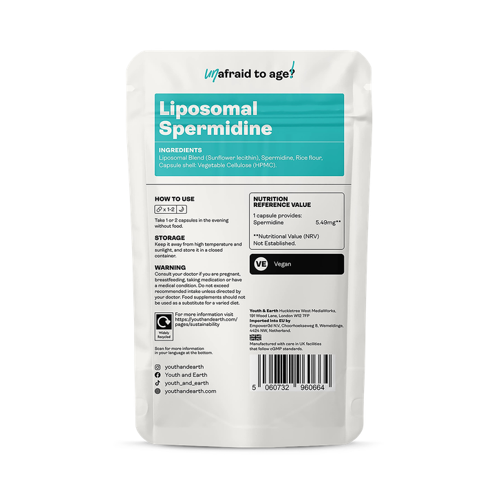 Liposomal Spermidine Cellular Renewal Capsules,  60 Capsules image 2