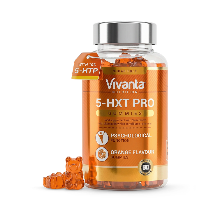 5HXT Pro Gummies 200mg - 5-HTP Supplement with Vitamin B6 - 90 Vegan Gummies (Orange Flavour) - 90 Gummy