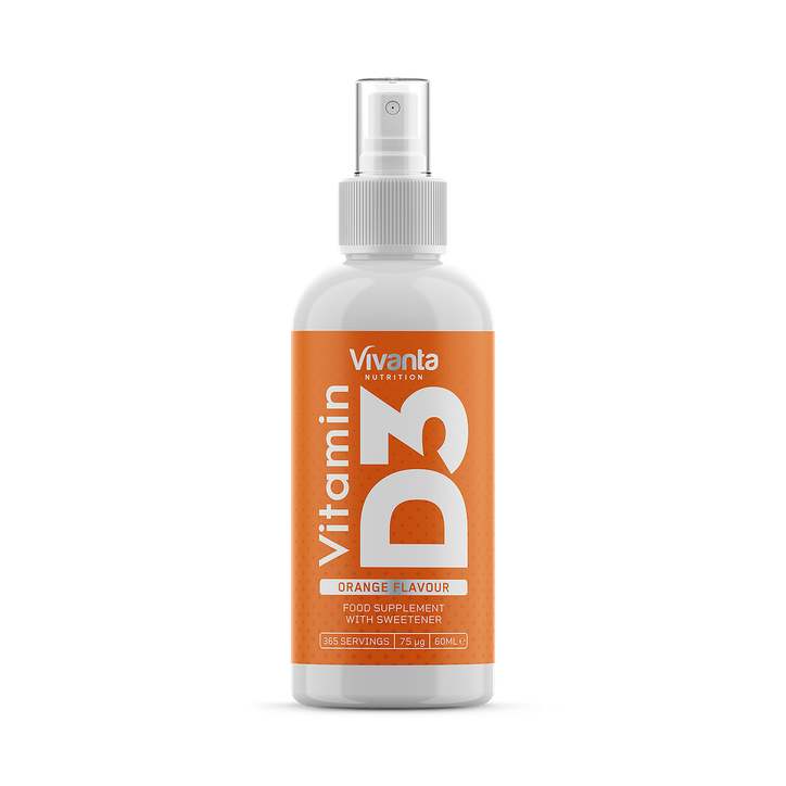 Vitamin D Spray - 3000IU 75µg - 60ml Orange Flavour - 1 Year Supply Vegetarian Oral Spray