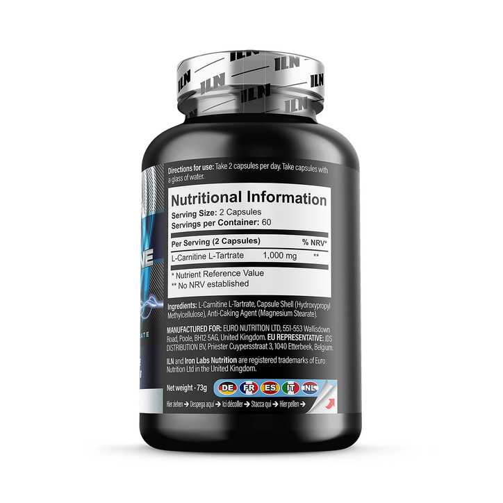 L Carnitine Capsules - 1,000mg per Serving - 120 Vegetarian Capsules