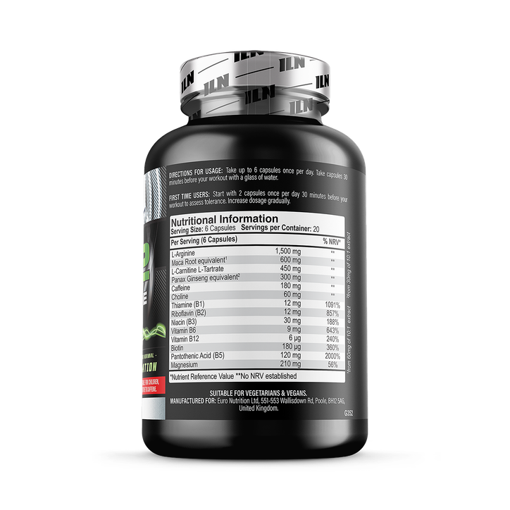 NO2 Xtreme - Nitric Oxide Booster Pre Workout - 120 Vegetarian Capsules ...