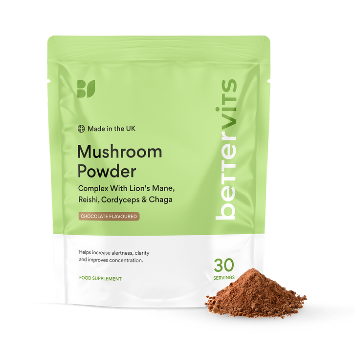 Bettervits Mushroom Powder Complex With Lion's Mane, Reishi And Cordyceps 30 Servings