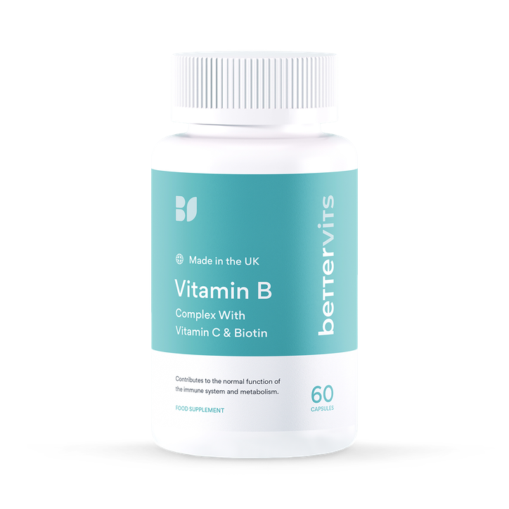 Bettervits Vitamin B Complex with Vitamin C & Biotin 60 Capsules