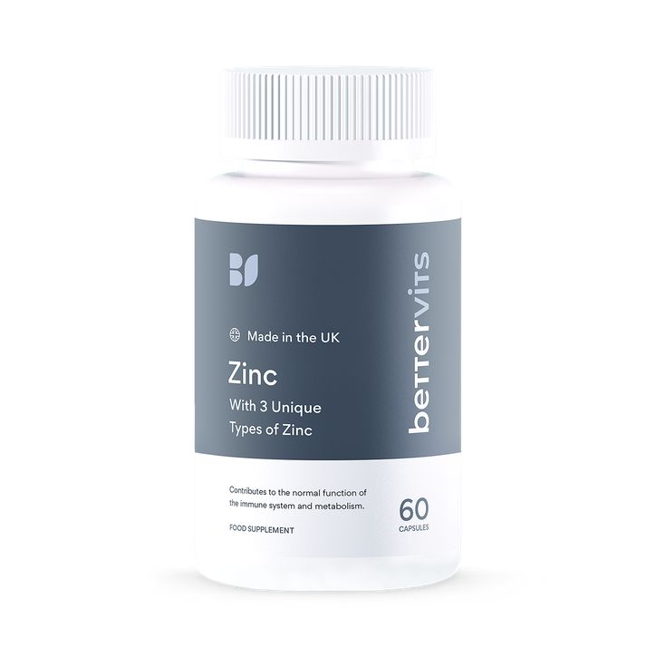 Bettervits Zinc - 3 Unique Types of Zinc 60 Capsules
