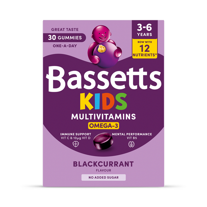 Bassetts Kids Multivitamins 3-6 Omega-3 Blackcurrant 30 Gummies - 30 Gummy