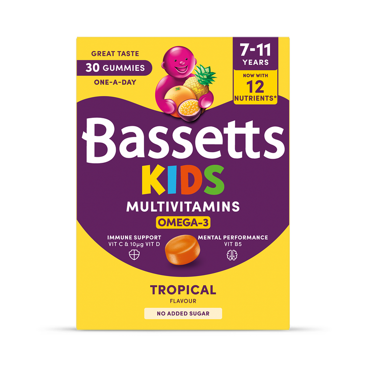 Bassetts Kids Multivitamins 7-11 Omega-3 Tropical 30 Gummies