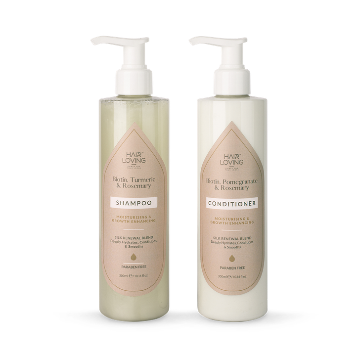 Hair Loving Silk Renewal Shampoo & Conditioner Set – Biotin, Rosemary & Argan Oil for Hair Growth and Hair Loss Support