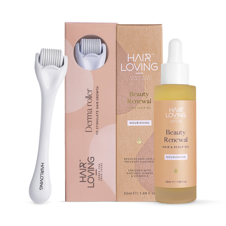 Beauty Renewal Hair Conditioning Bundle for Hair Growth – Rosemary-Infused Hair Growth Oil & Derma Roller