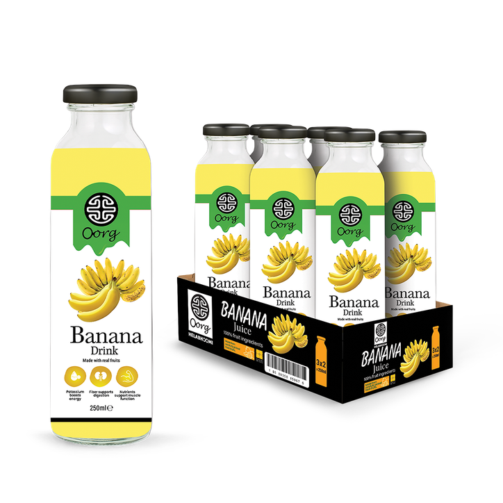 OORG Natural Banana Fruit Juice 250ml X 6