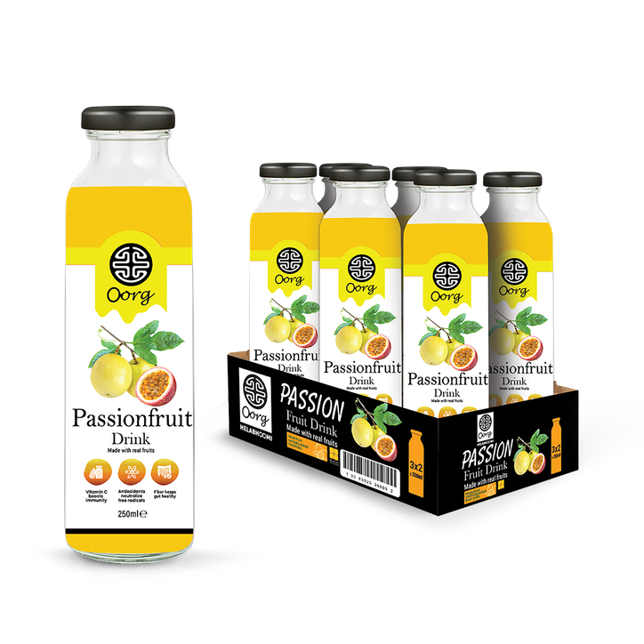 OORG Natural Passion Fruit Juice 250ml X 6