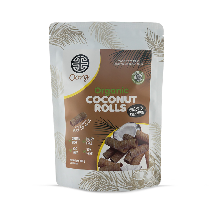 Organic Coconut Rolls - Ginger & Cinnamon