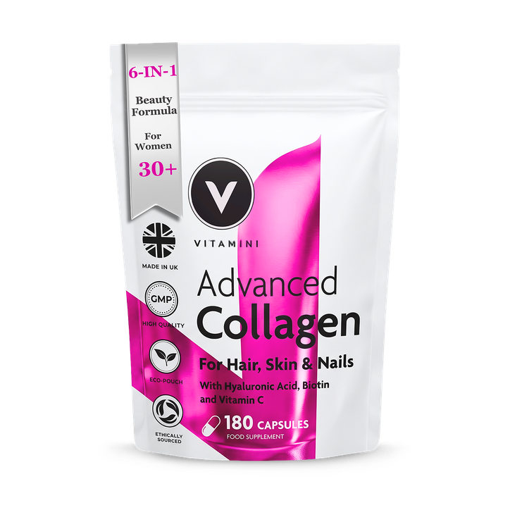 Vitamini Hydrolysed Marine Collagen with Vitamin C & Hyaluronic Acid 180 Capsules
