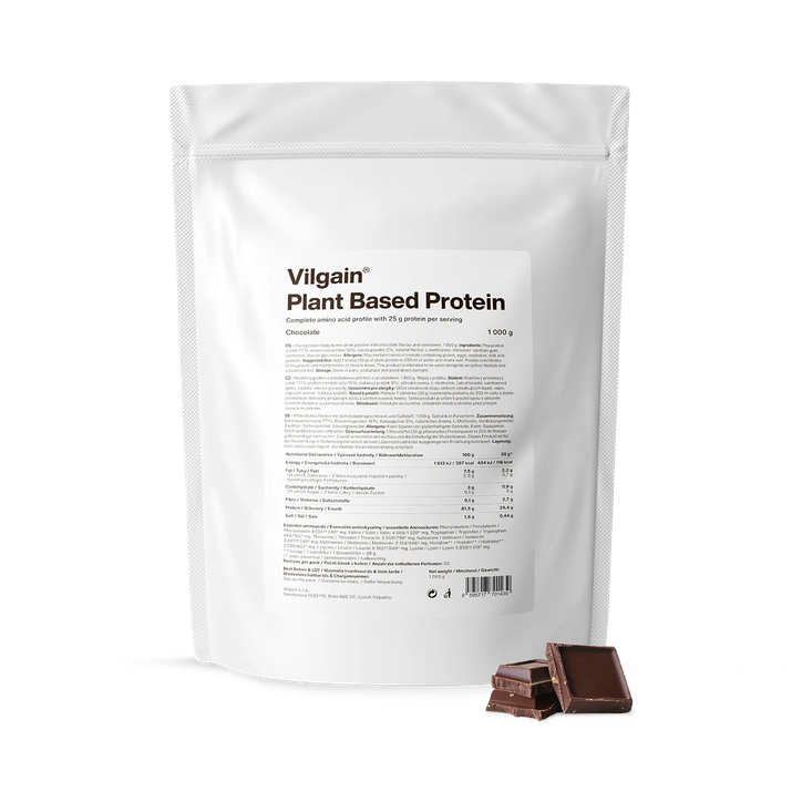 Vilgain Plant Based Protein (1000 g) Chocolate – Vegan Multi-Component Protein With No Added Sugar, Gluten-Free Protein Powder With Pea & Rice Protein, Natural Cocoa Fitness Shake For Muscle Building