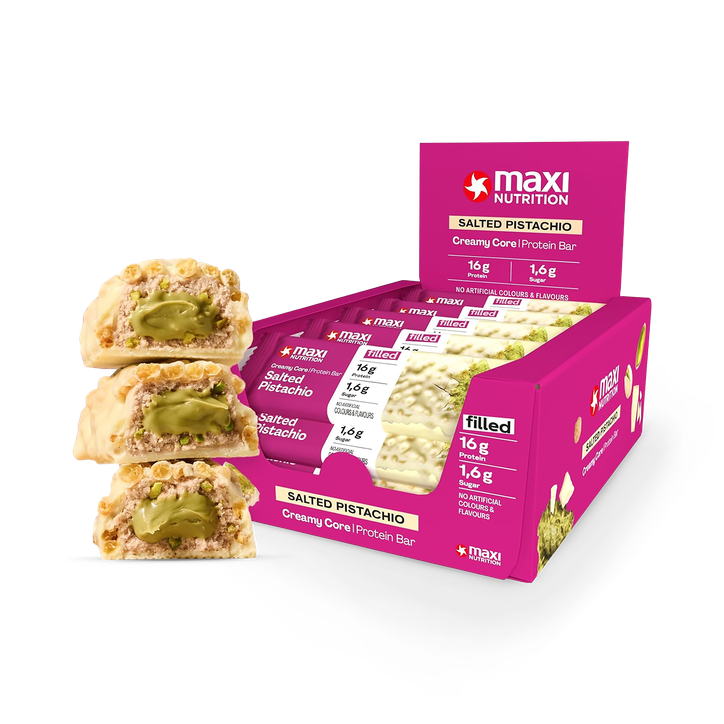 MaxiNutrition Creamy Core Protein Bar - 16g Protein Snack - Salted Pistachio, 193 kcal per Serving, 12 x 45g
