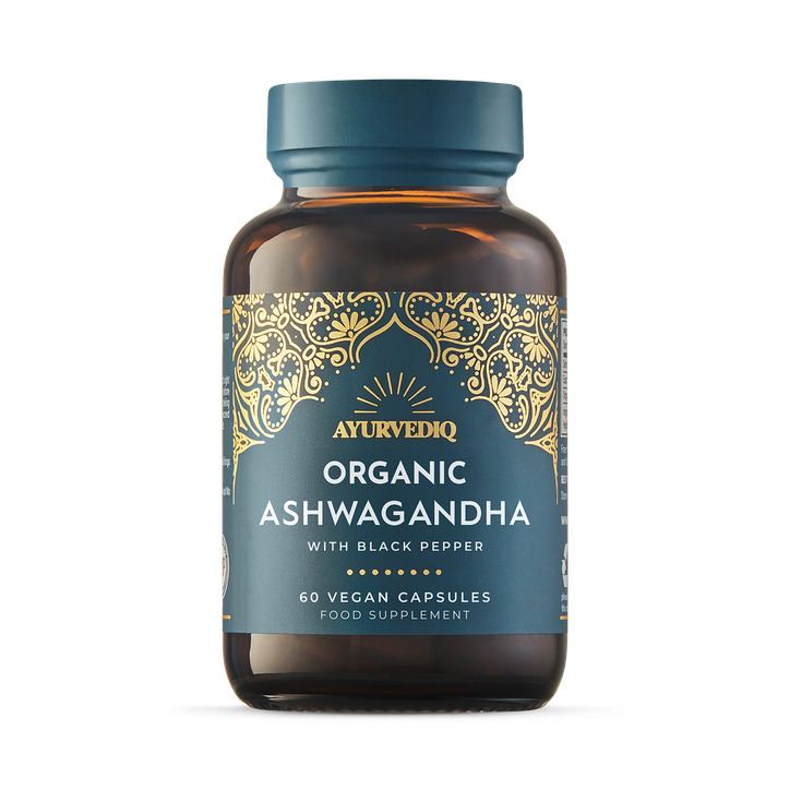 Ayurvediq Organic Ashwaganda & Black Pepper Extract Capsules - 60's Capsules