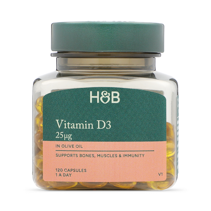 Holland & Barrett Vitamin D3 in Olive Oil 25ug 120 Softgel Capsules
