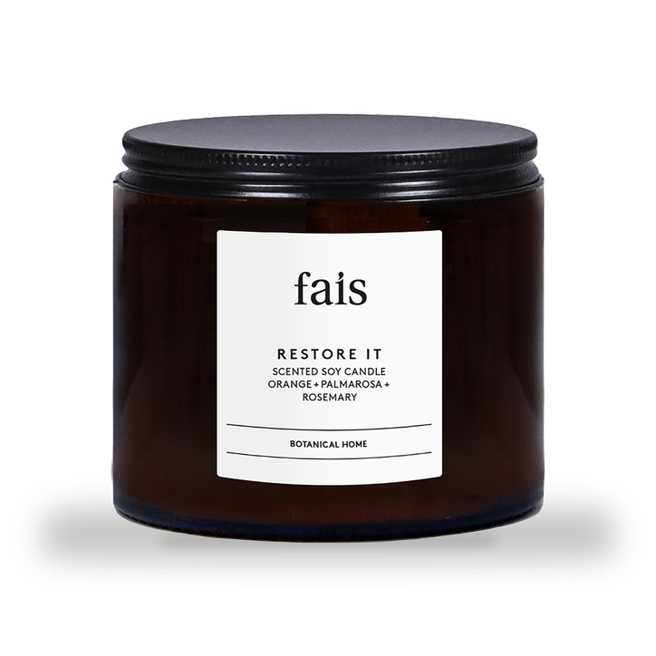Fais Restore It Scented Soy Candle with Orange, Palmarosa & Rosemary –  440g