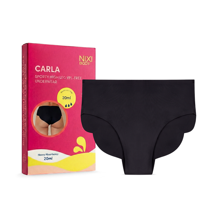NIXI Body Carla High Leg Period Underwear Black Size 18