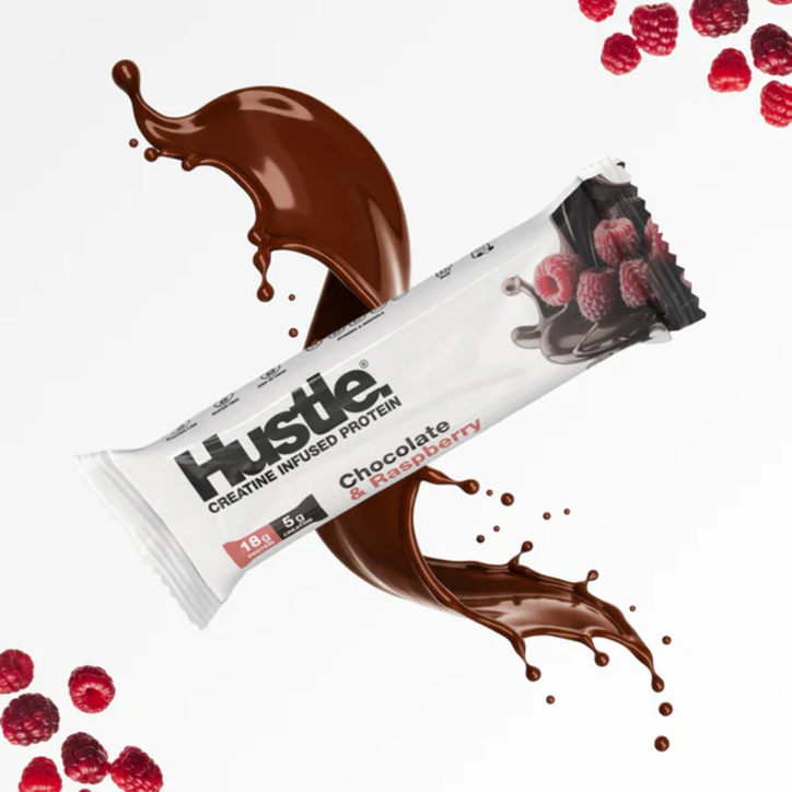 Hustle Chocolate Raspberry Flavour Creatine Infused Protein Bar 75g image 3