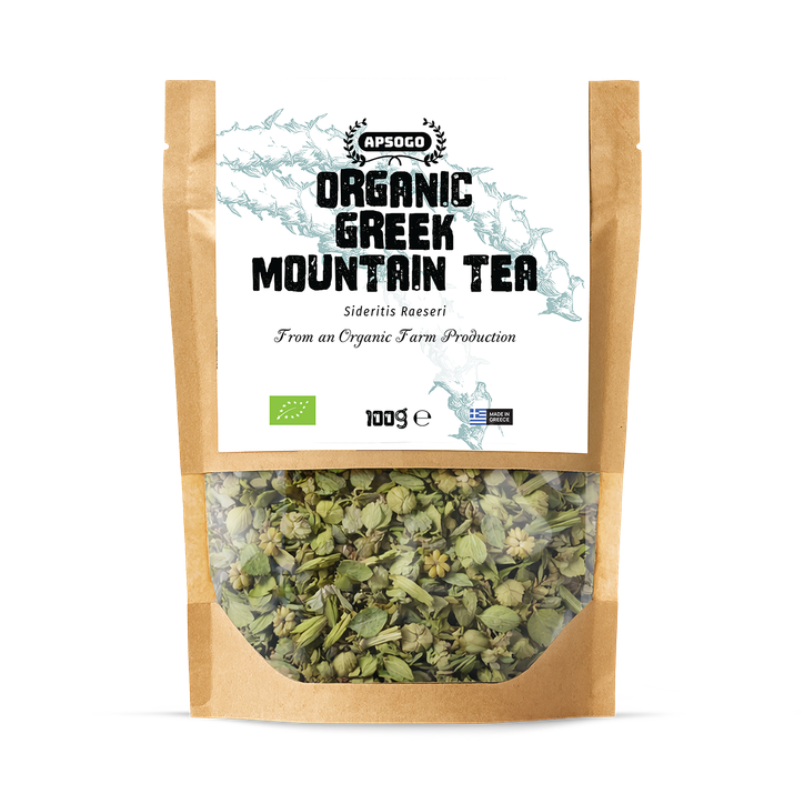 APSOGO Organic Greek Mountain Tea Loose Leaf Herbal Tea from Greece - 100g