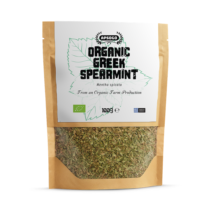 APSOGO Organic Spearmint Tea  Loose Leaf Herbal Tea from Greece - 100g