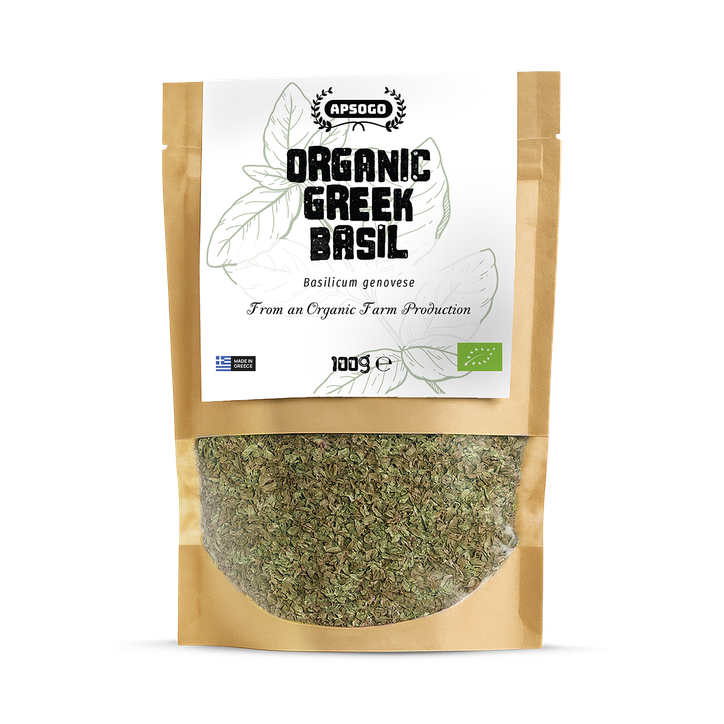 APSOGO Organic Dried Basil from Greece - 100g