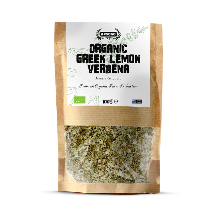 APSOGO Organic Lemon Verbena Tea Loose Leaf Herbal Tea from Greece - 100g