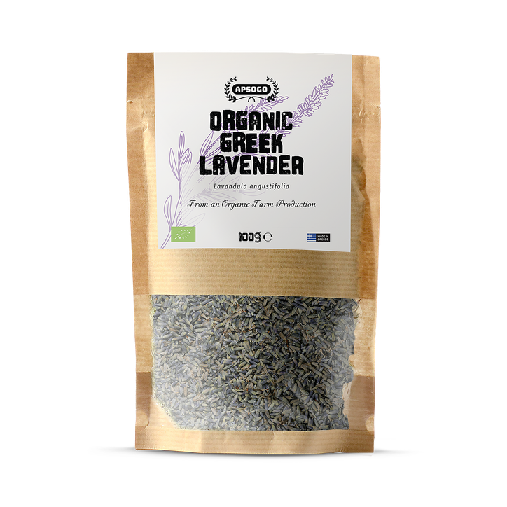 APSOGO Organic Lavender Tea  Loose Leaf Herbal Tea from Greece - 100g