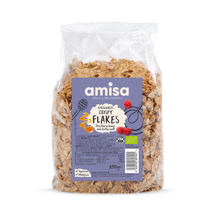 Amisa Light/Golden/Grain Crispy Toasted Spelt Flakes With Honey Organic 250 G