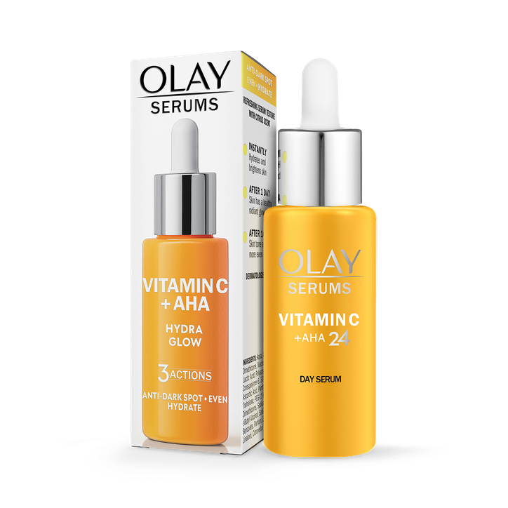 Olay Vitamin C Face Moisturiser Day Cream + AHA, Niacinamide. Brightening Skincare, 40ml