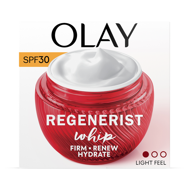 Olay Regenerist Whip Day Face Cream SPF30 Lightweight Moisturiser with Niacinamide and Peptides 50ml