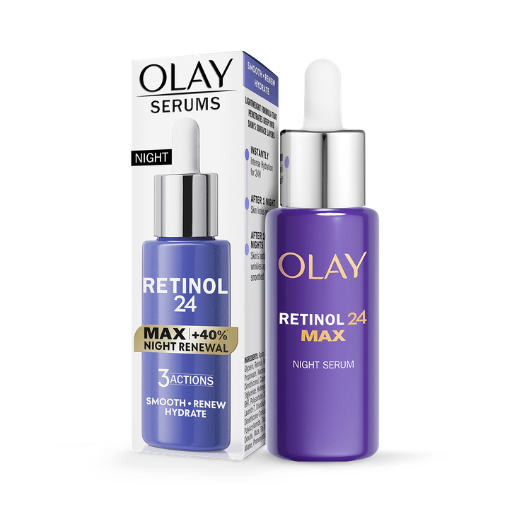 Olay Retinol 24 MAX Night Serum for Face. Anti Ageing Renewal Skincare, 40ml