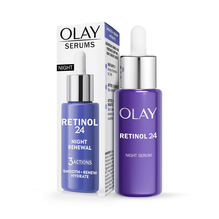 Olay Retinol 24 Night Serum for Face, Anti Ageing Skincare: Smooths, Renews, Hydrates, 40ml