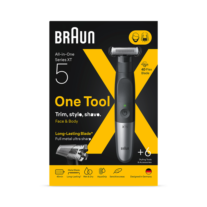 Braun Series X, Beard Trimmer & Body Shaver For Face & Body Hair, XT5100