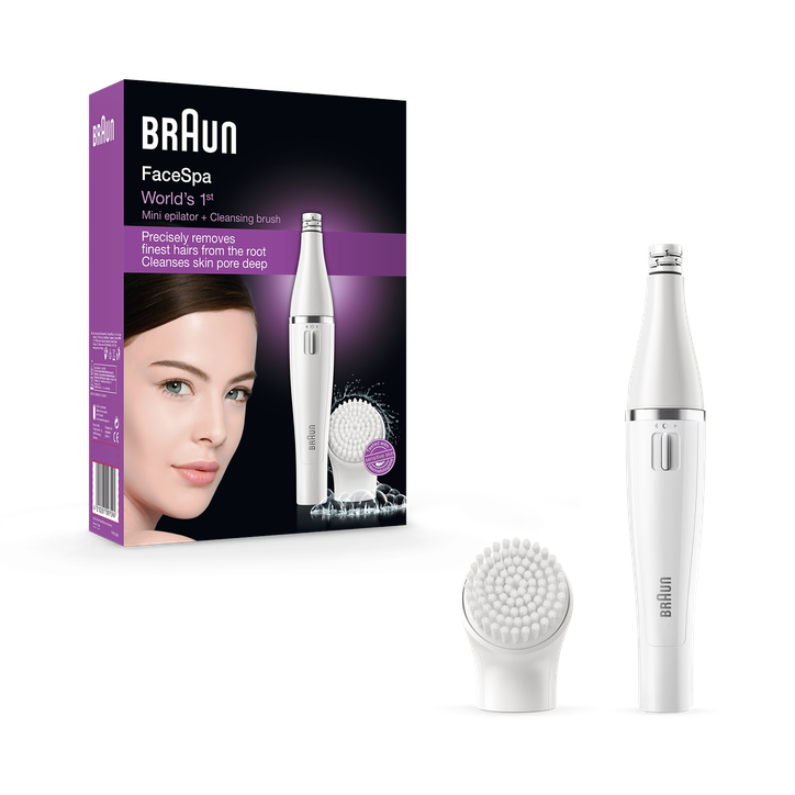 Braun Face 810 Facial Epilator and Facial Cleansing Brush plus Additional Battery