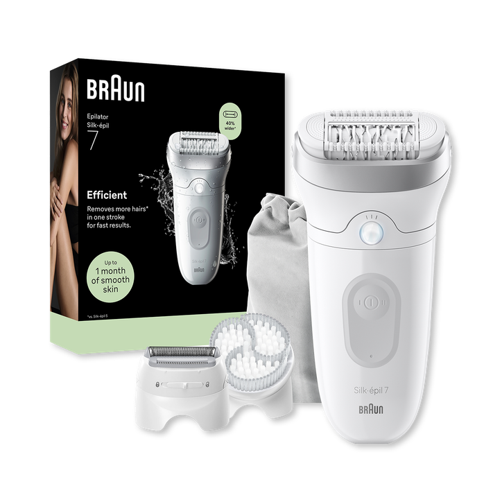 Braun Silk·épil 7, Wet & Dry Epilator for Lasting Smooth Skin, 7-060, Silver