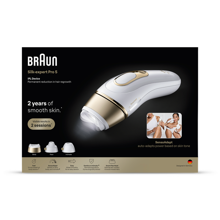 Braun IPL Silk·expert Pro 5, At Home Hair Removal, 3 Attachment Heads, PL5351