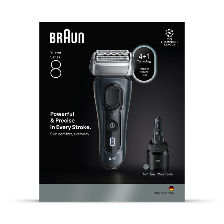 Braun Series 8 Electric Shaver, SensoAdapt, SmartCare Center, 8663CC, Grey