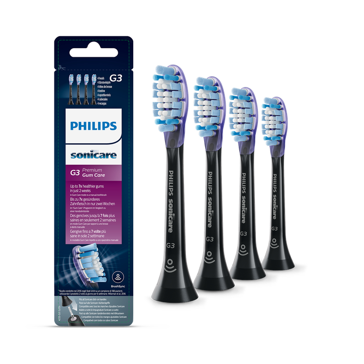 Philips Sonicare Premium Gum Care - 4 Black Brush Heads