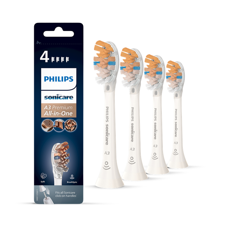 Philips Sonicare A3 Premium All-in-One 4 White sonic toothbrush heads