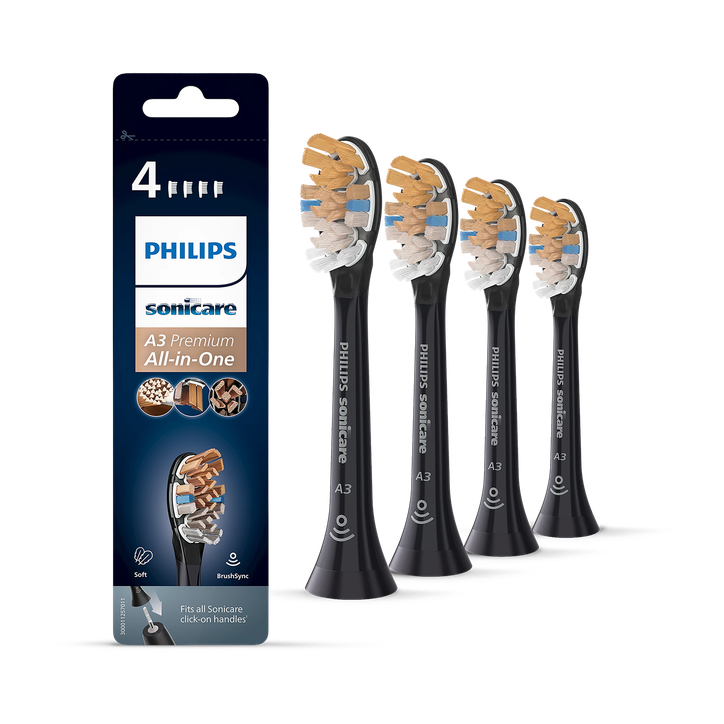 Philips Sonicare A3 Premium All-in-One 4 Black sonic toothbrush heads