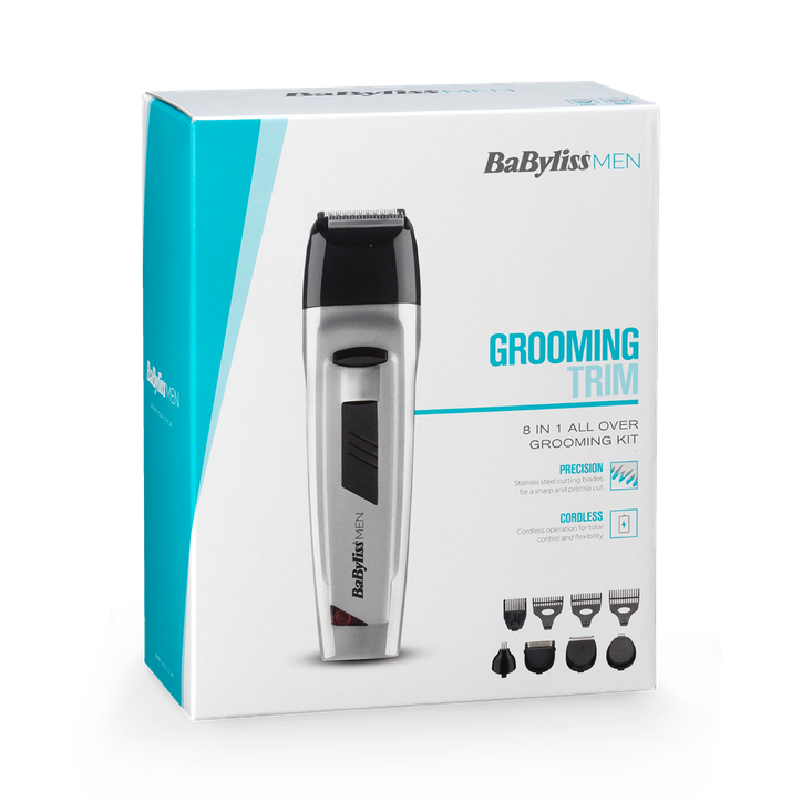 BaByliss 8 in 1 All Over Grooming Kit - Silver