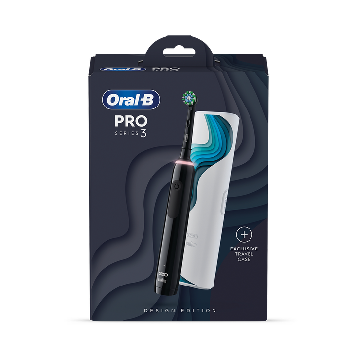Oral-B Pro Series 3 Black Electric Toothbrush with Riso Art Travel Case