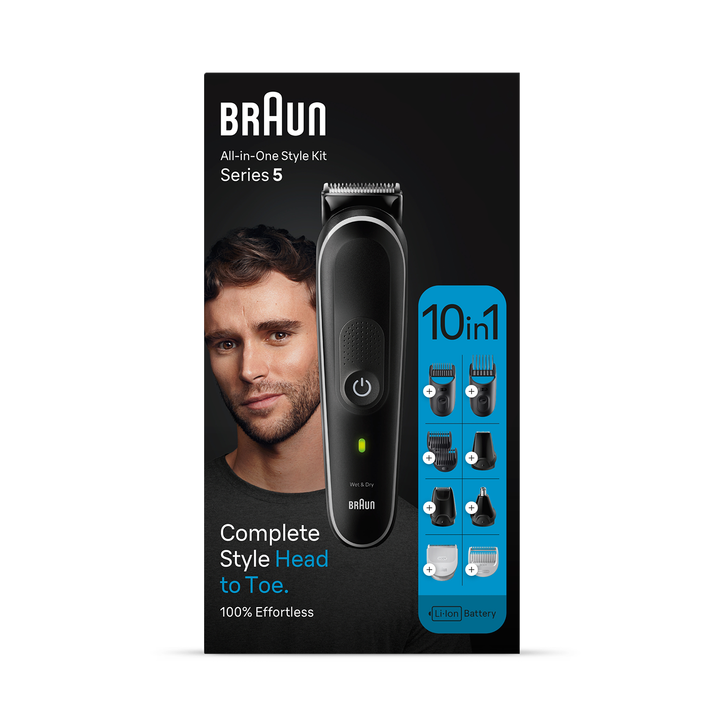 Braun All-In-One Style Kit Series 5 MGK5440, 10-in-1 Kit For Beard, Hair, Manscaping & More