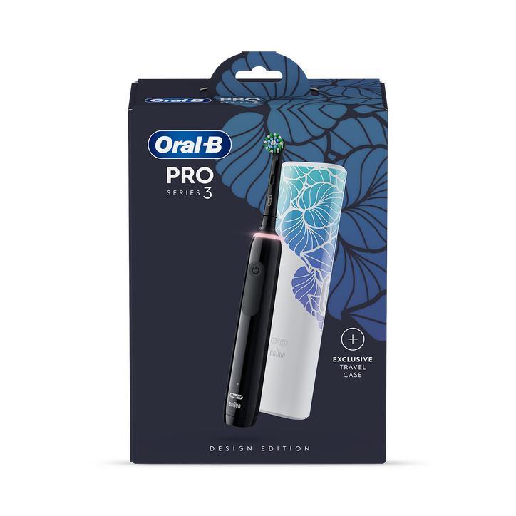 Oral-B Pro Series 3 Black Electric Toothbrush with Flora Travel Case