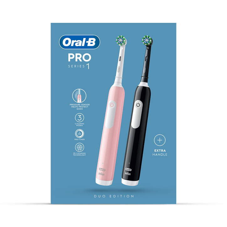 Oral-B Pro Series 1 Pink & Black Electric Toothbrushes, Designed By Braun