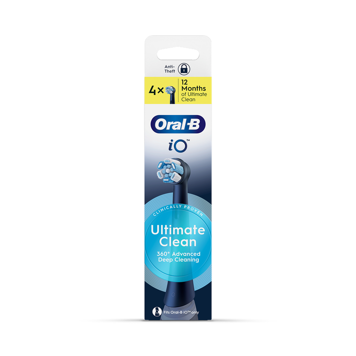 Oral-B iO Series Ultimate Clean Black, Original Brush Heads, CrissCross Bristles, 4