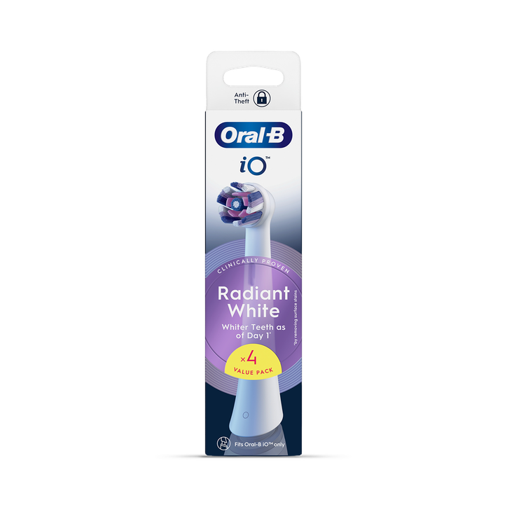 Oral-B iO Series Radiant White, Original Brush Heads for Teeth Whitening , 4