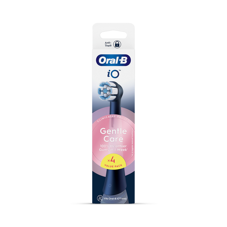 Oral-B iO Series Gentle Care Black, Original Brush Heads, for Sensitive Gums, 4