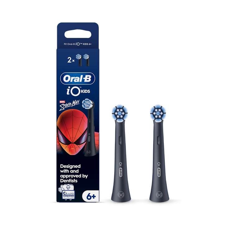 Oral-B iO Kids 6+ Marvel Spiderman Electric Toothbrush Head, Gentle on wobbly teeth & gums, 2